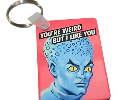 You re Weird But I Like You Keychain Online Sale