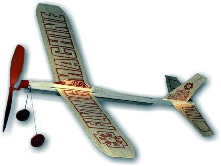 Flying Machine Balsa Wood Plane 17  wingspan USA For Sale