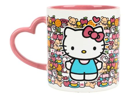 Hello Kittty Heart Shaped Handle Mug Online