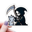 Reaper Petting Cat Sticker For Sale