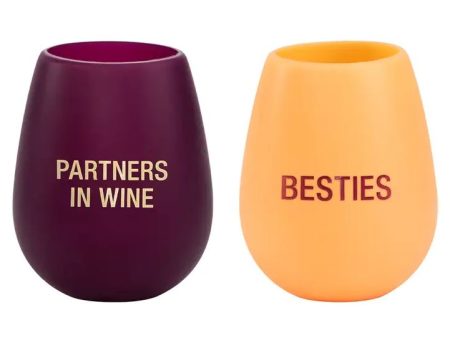 Besties and Partners in Wine Cup Set For Discount