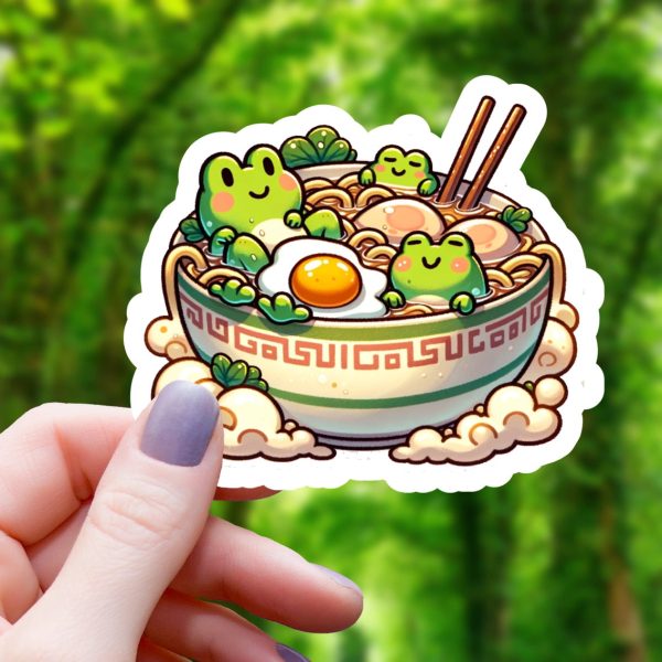 Bowl of Froggy Ramen Sticker Cheap