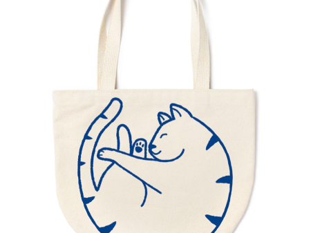 Curled Cat Round Tote Bag Supply