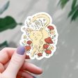 Cat Walking Amongst Mushrooms Sticker - 3  Online now