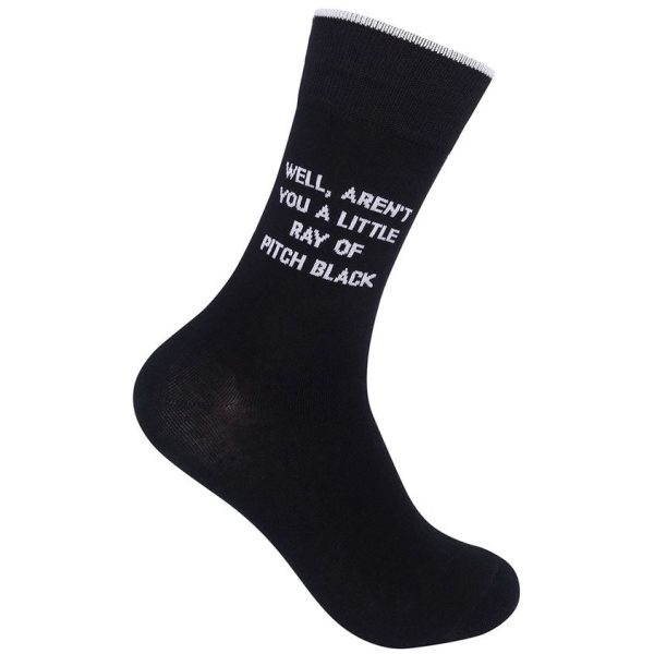 Well Aren t You A Little Ray Of Pitch Black Socks For Cheap