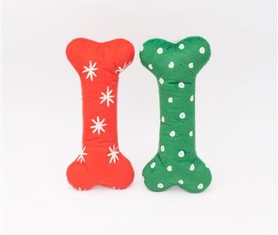 Zippy Paws Holiday Patterned Bones Large 2pk Online now